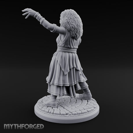 Arms Outstretched Human Witch Miniature for Dungeons and Dragons, Pathfinder or other TTRPGs