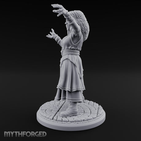 Arms Outstretched Human Witch Miniature for Dungeons and Dragons, Pathfinder or other TTRPGs