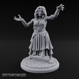 Arms Outstretched Human Witch Miniature for Dungeons and Dragons, Pathfinder or other TTRPGs