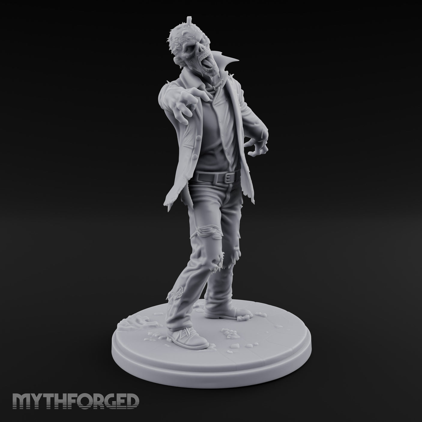 Arms Outstretched Lurching Zombie Civilian Miniature for Dungeons and Dragons, Pathfinder or other TTRPGs