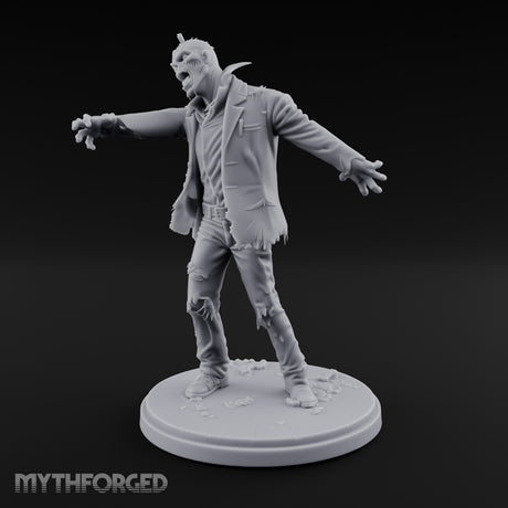Arms Outstretched Lurching Zombie Civilian Miniature for Dungeons and Dragons, Pathfinder or other TTRPGs