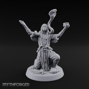 Arms Raised Offering Head Cultist Miniature for Dungeons and Dragons, Pathfinder or other TTRPGs