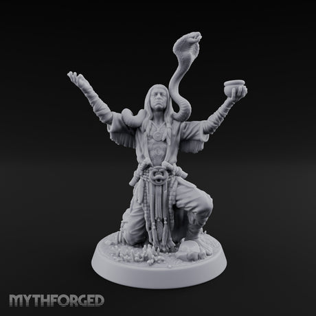 Arms Raised Offering Head Cultist Miniature for Dungeons and Dragons, Pathfinder or other TTRPGs