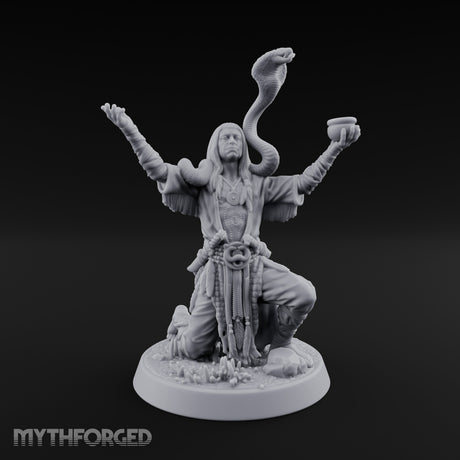 Arms Raised Offering Head Cultist Miniature for Dungeons and Dragons, Pathfinder or other TTRPGs