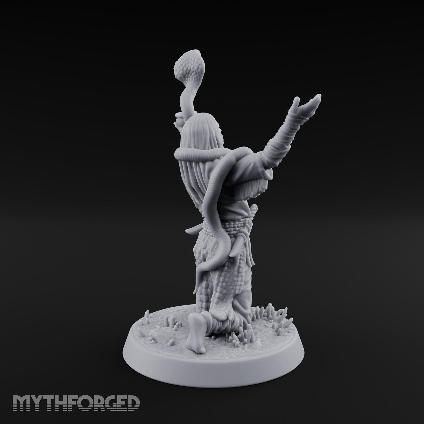 Arms Raised Offering Head Cultist Miniature for Dungeons and Dragons, Pathfinder or other TTRPGs