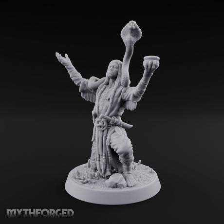 Arms Raised Offering Head Cultist Miniature for Dungeons and Dragons, Pathfinder or other TTRPGs