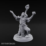Arms Raised Offering Head Cultist Miniature for Dungeons and Dragons, Pathfinder or other TTRPGs