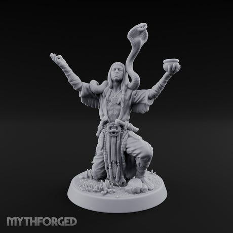 Arms Raised Offering Head Cultist Miniature for Dungeons and Dragons, Pathfinder or other TTRPGs