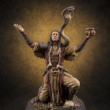 Arms Raised Offering Head Cultist Miniature for Dungeons and Dragons, Pathfinder or other TTRPGs