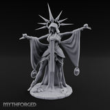 Arms Wide Sun Crown Human Sorceress Miniature for Dungeons and Dragons, Pathfinder or other TTRPGs
