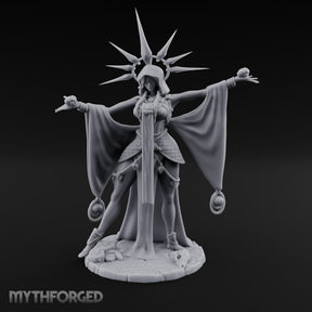 Arms Wide Sun Crown Human Sorceress Miniature for Dungeons and Dragons, Pathfinder or other TTRPGs