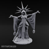 Arms Wide Sun Crown Human Sorceress Miniature for Dungeons and Dragons, Pathfinder or other TTRPGs