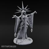 Arms Wide Sun Crown Human Sorceress Miniature for Dungeons and Dragons, Pathfinder or other TTRPGs