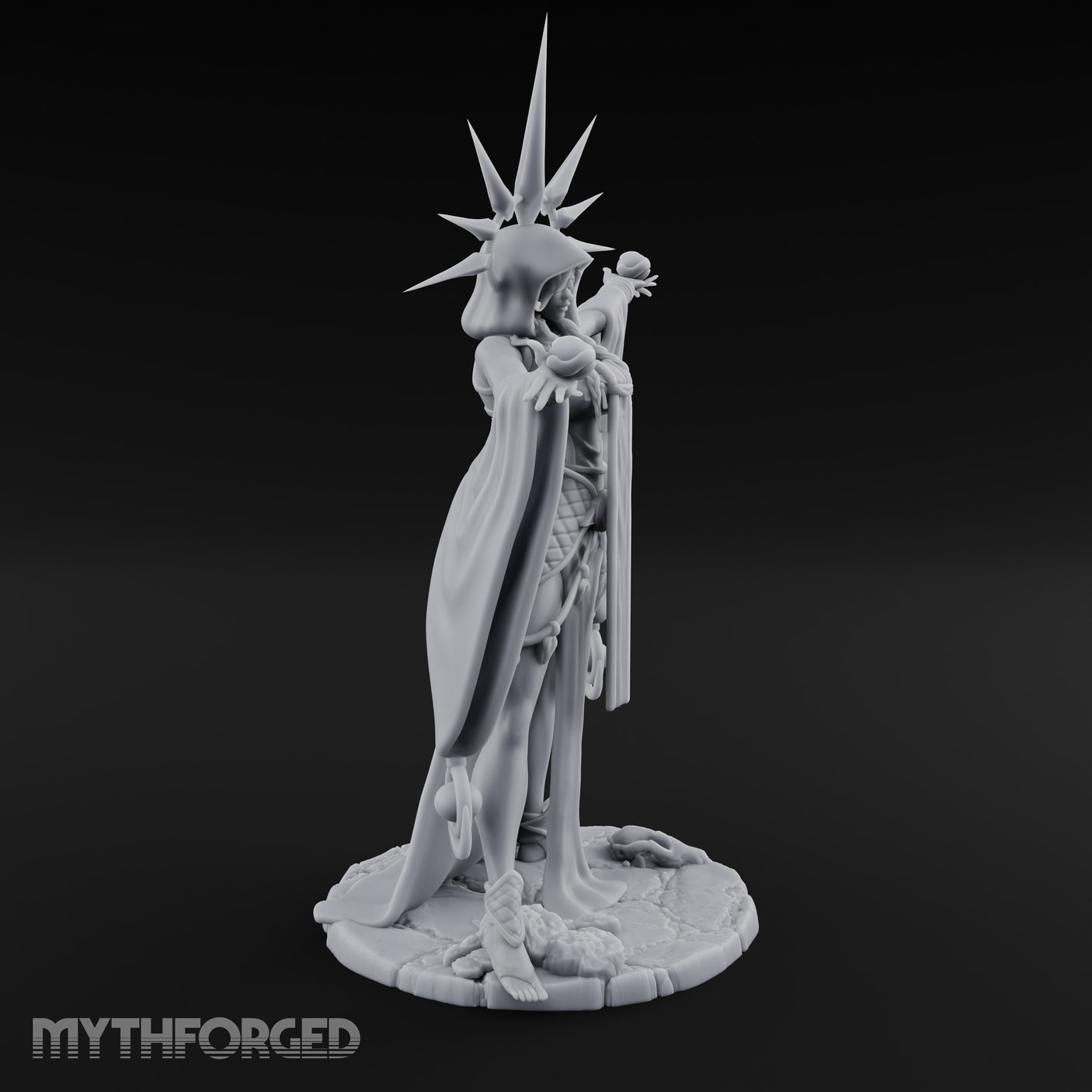 Arms Wide Sun Crown Human Sorceress Miniature for Dungeons and Dragons, Pathfinder or other TTRPGs