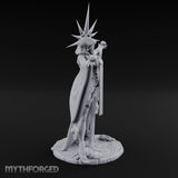 Arms Wide Sun Crown Human Sorceress Miniature for Dungeons and Dragons, Pathfinder or other TTRPGs
