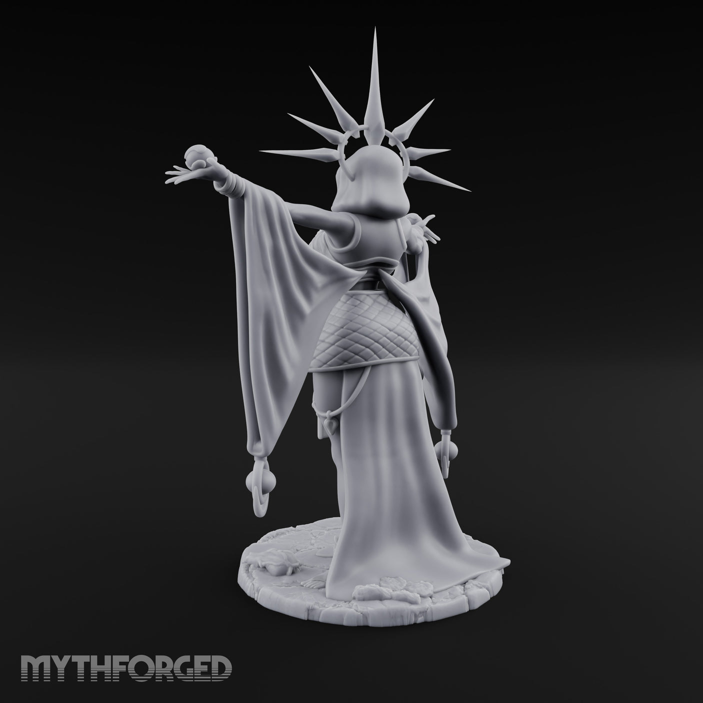 Arms Wide Sun Crown Human Sorceress Miniature for Dungeons and Dragons, Pathfinder or other TTRPGs