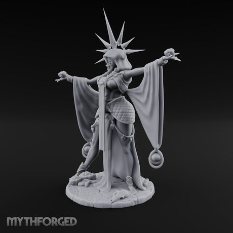 Arms Wide Sun Crown Human Sorceress Miniature for Dungeons and Dragons, Pathfinder or other TTRPGs