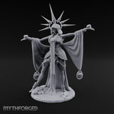 Arms Wide Sun Crown Human Sorceress Miniature for Dungeons and Dragons, Pathfinder or other TTRPGs