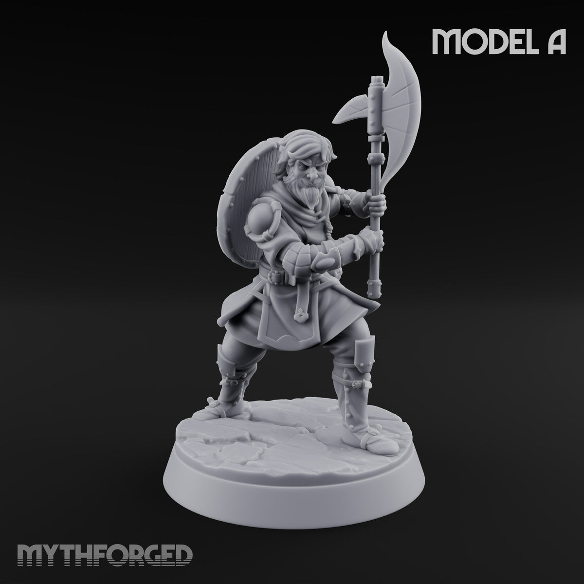 Mismatched Armoury, Matching Resolve Human Knights — A · Glaive + Bow + Sword & Warhammer + Sword & Round Shield
