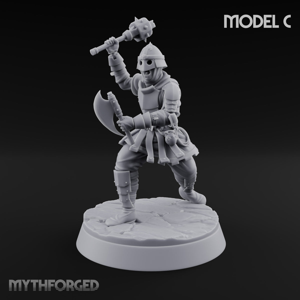 Mismatched Armoury, Matching Resolve Human Knight C — Mace & Axe