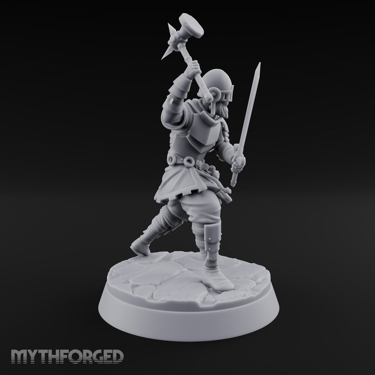 Mismatched Armoury, Matching Resolve Human Knight C — Sword & Warhammer