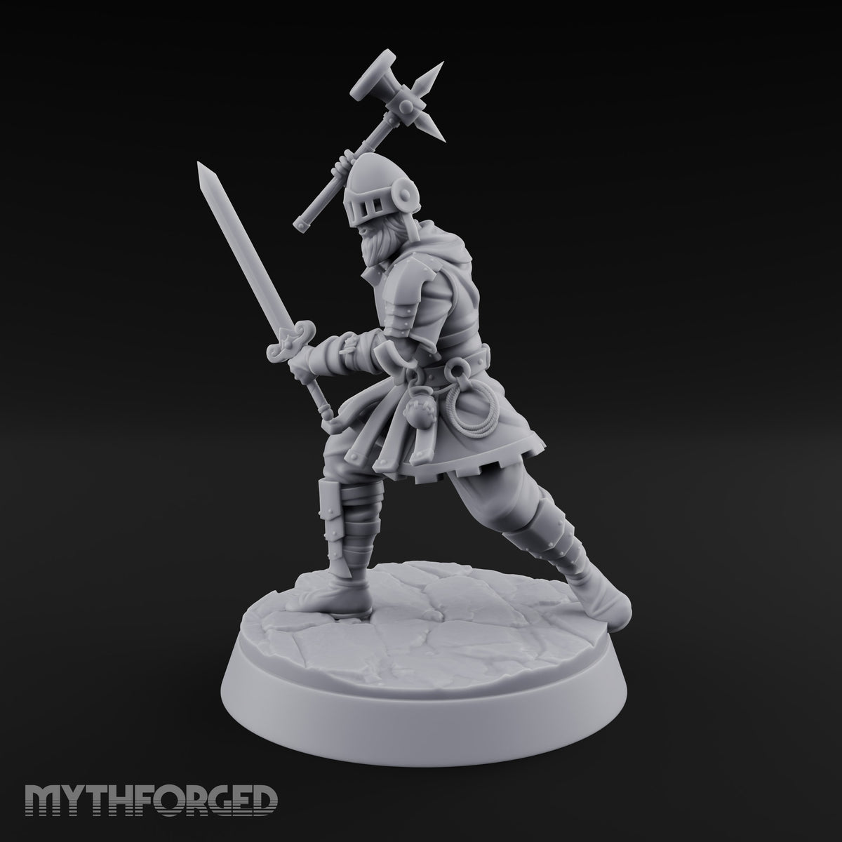 Mismatched Armoury, Matching Resolve Human Knight C — Sword & Warhammer