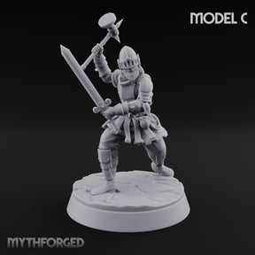 Mismatched Armoury, Matching Resolve Human Knight C — Sword & Warhammer