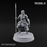 Mismatched Armoury, Matching Resolve Human Knights — D · Spiked Mace + Daggers + Mace & Axe + Spear & Javelin