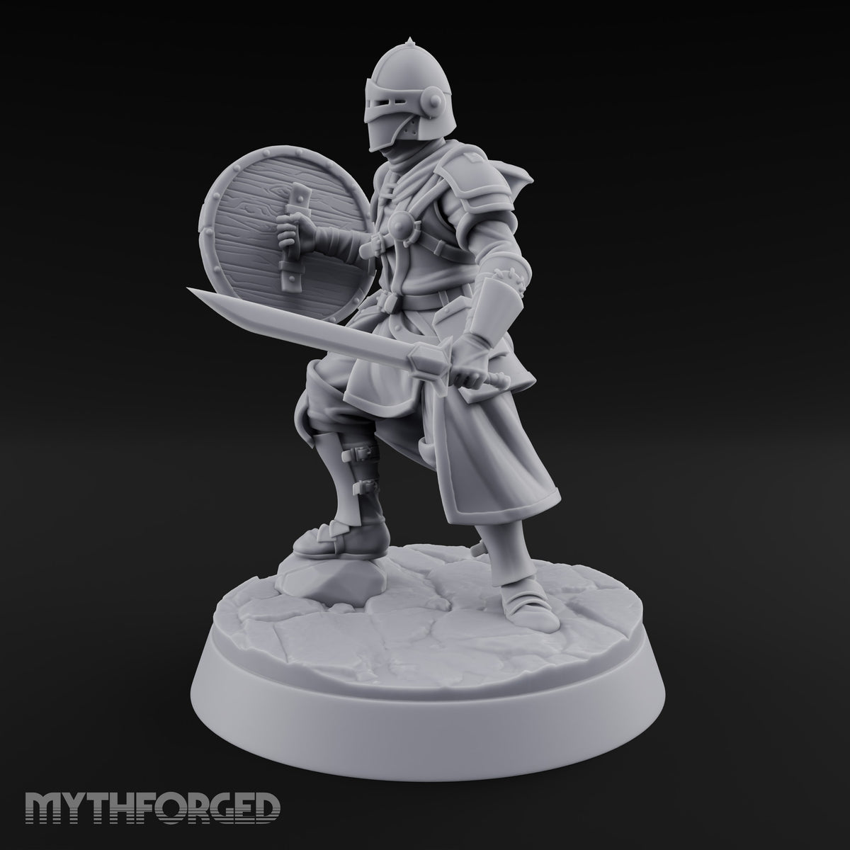 Mismatched Armoury, Matching Resolve Human Knight D — Sword & Round Shield