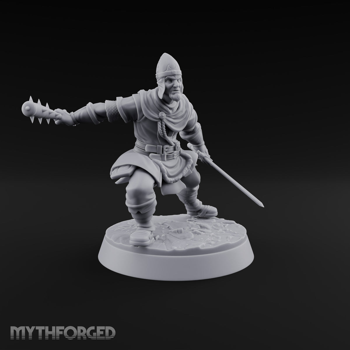 Muster Roll Misfits Human Soldier B — Spiked Mace & Sword