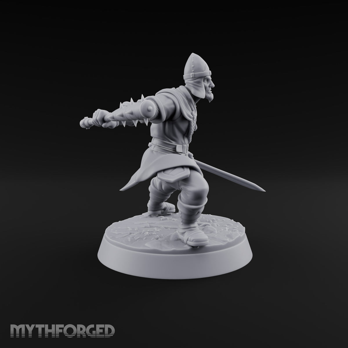 Muster Roll Misfits Human Soldier B — Spiked Mace & Sword