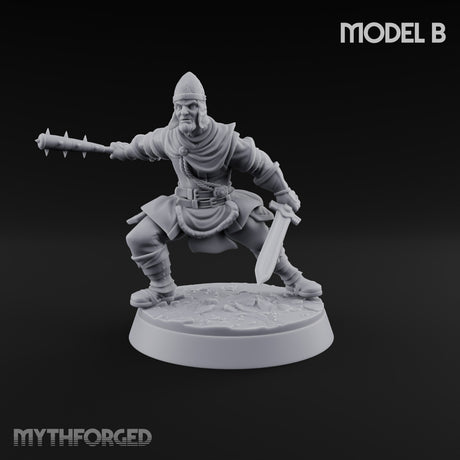 Muster Roll Misfits Human Soldier B — Spiked Mace & Sword