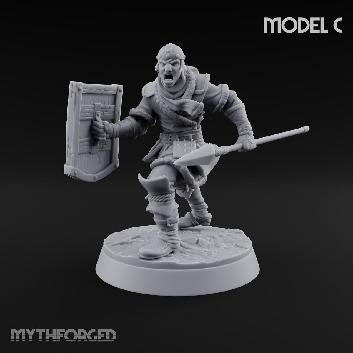 Muster Roll Misfits Human Soldiers — C · Twin Axes + Spiked Mace & Sword + Spear & Tower Shield + Bow & Dagger