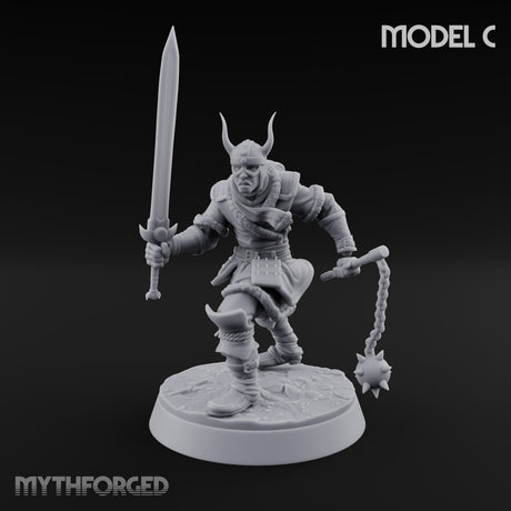 Muster Roll Misfits Human Soldiers — C · Sword & Whip + Axe & Shield + Sword & Flail + Axe & Dagger