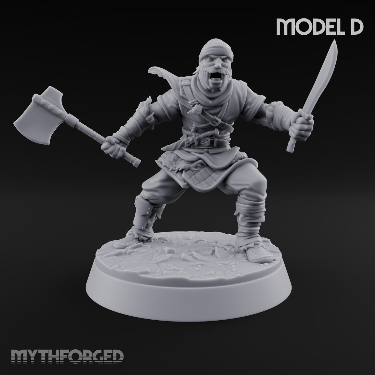 Muster Roll Misfits Human Soldiers — D · Sword & Whip + Axe & Shield + Sword & Flail + Axe & Dagger