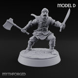 Muster Roll Misfits Human Soldiers — D · Sword & Whip + Axe & Shield + Sword & Flail + Axe & Dagger