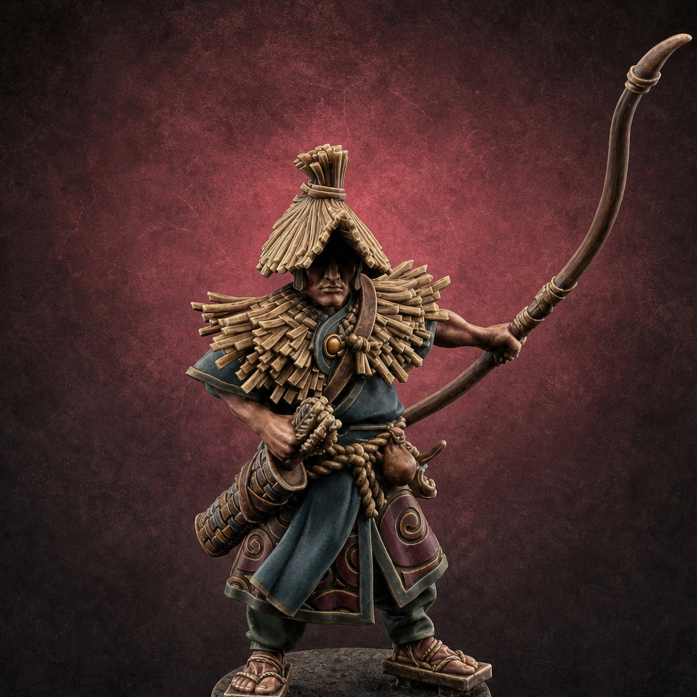 Arrow Loosing Nomad Archer D — painted concept preview (miniature supplied unpainted)