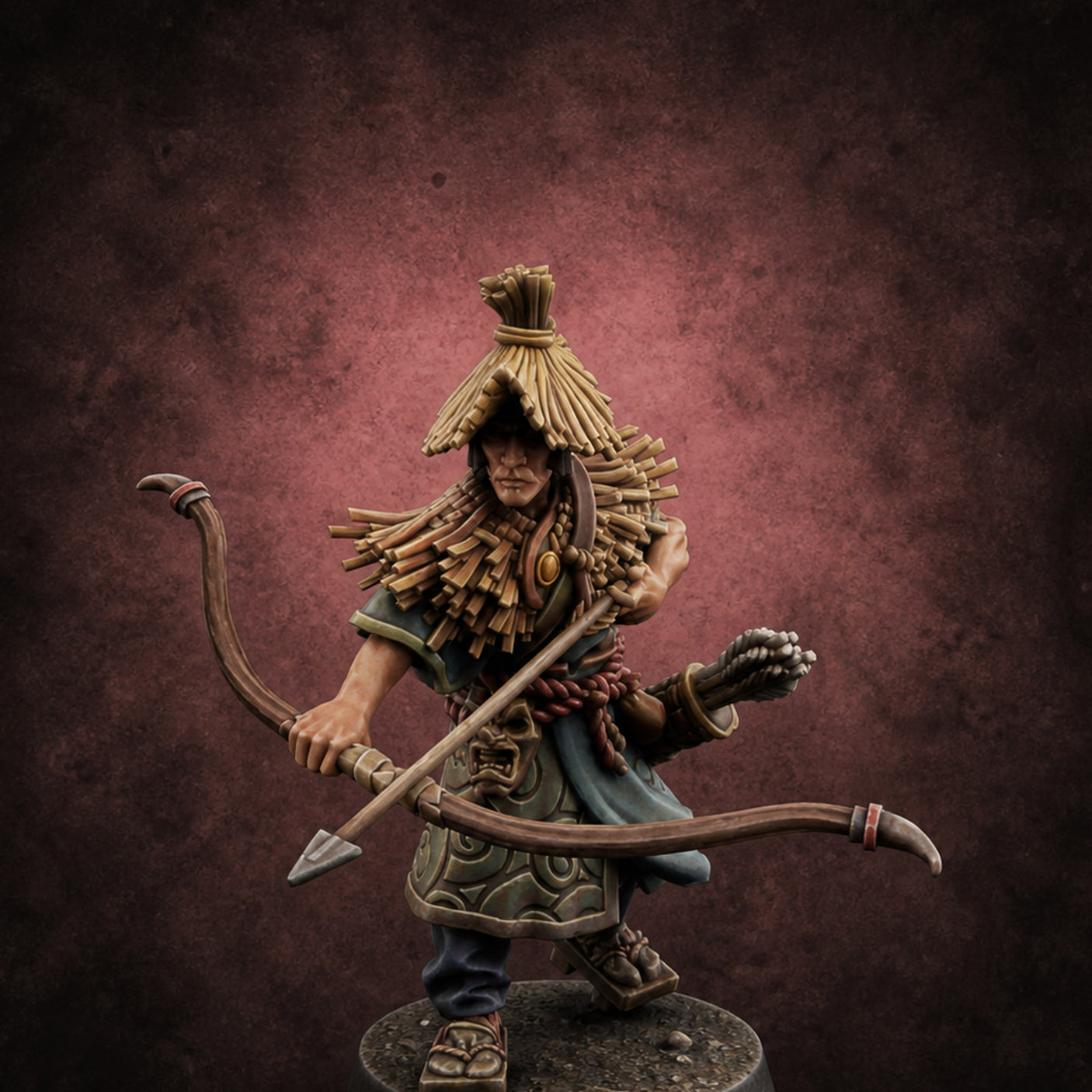 Arrow Loosing Nomad Archer F — painted concept preview (miniature supplied unpainted)