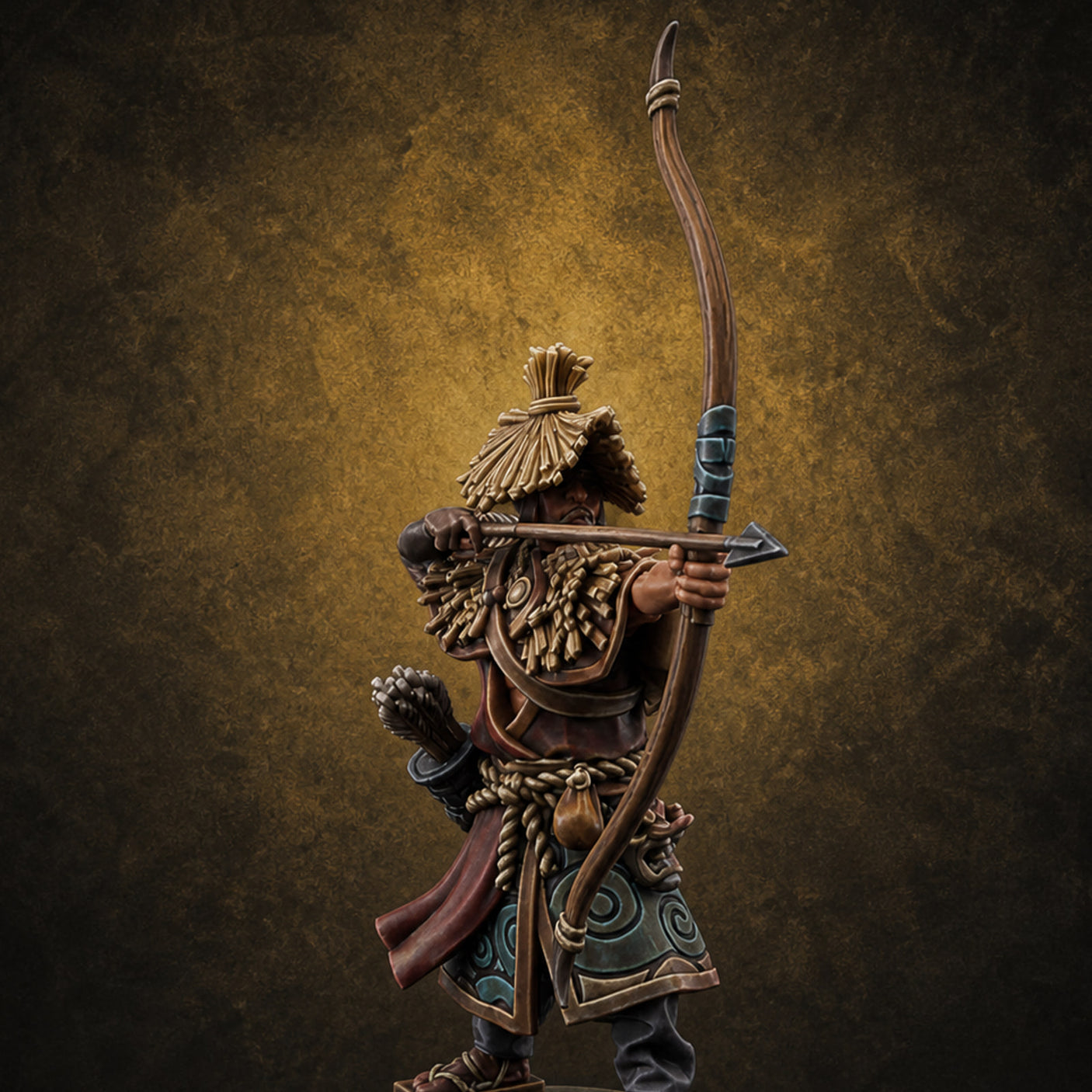 Arrow Loosing Nomad Archer G — painted concept preview (miniature supplied unpainted)