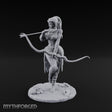 Arrow Nocked Knee Raised Elf Archer Miniature for Dungeons and Dragons, Pathfinder or other TTRPGs