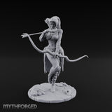 Arrow Nocked Knee Raised Elf Archer Miniature for Dungeons and Dragons, Pathfinder or other TTRPGs