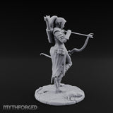 Arrow Nocked Knee Raised Elf Archer Miniature for Dungeons and Dragons, Pathfinder or other TTRPGs