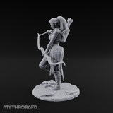 Arrow Nocked Knee Raised Elf Archer Miniature for Dungeons and Dragons, Pathfinder or other TTRPGs