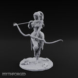 Arrow Nocked Knee Raised Elf Archer Miniature for Dungeons and Dragons, Pathfinder or other TTRPGs
