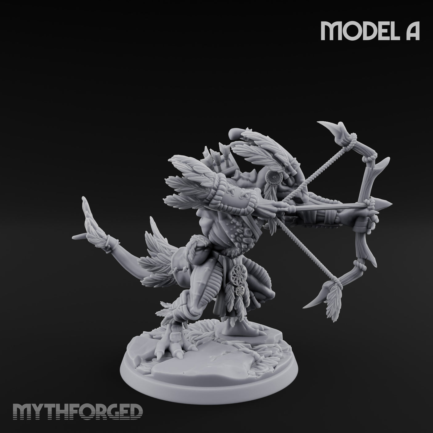 Arrow Nocking Lizardfolk Archer A Miniature for Dungeons and Dragons, Pathfinder or other TTRPGs