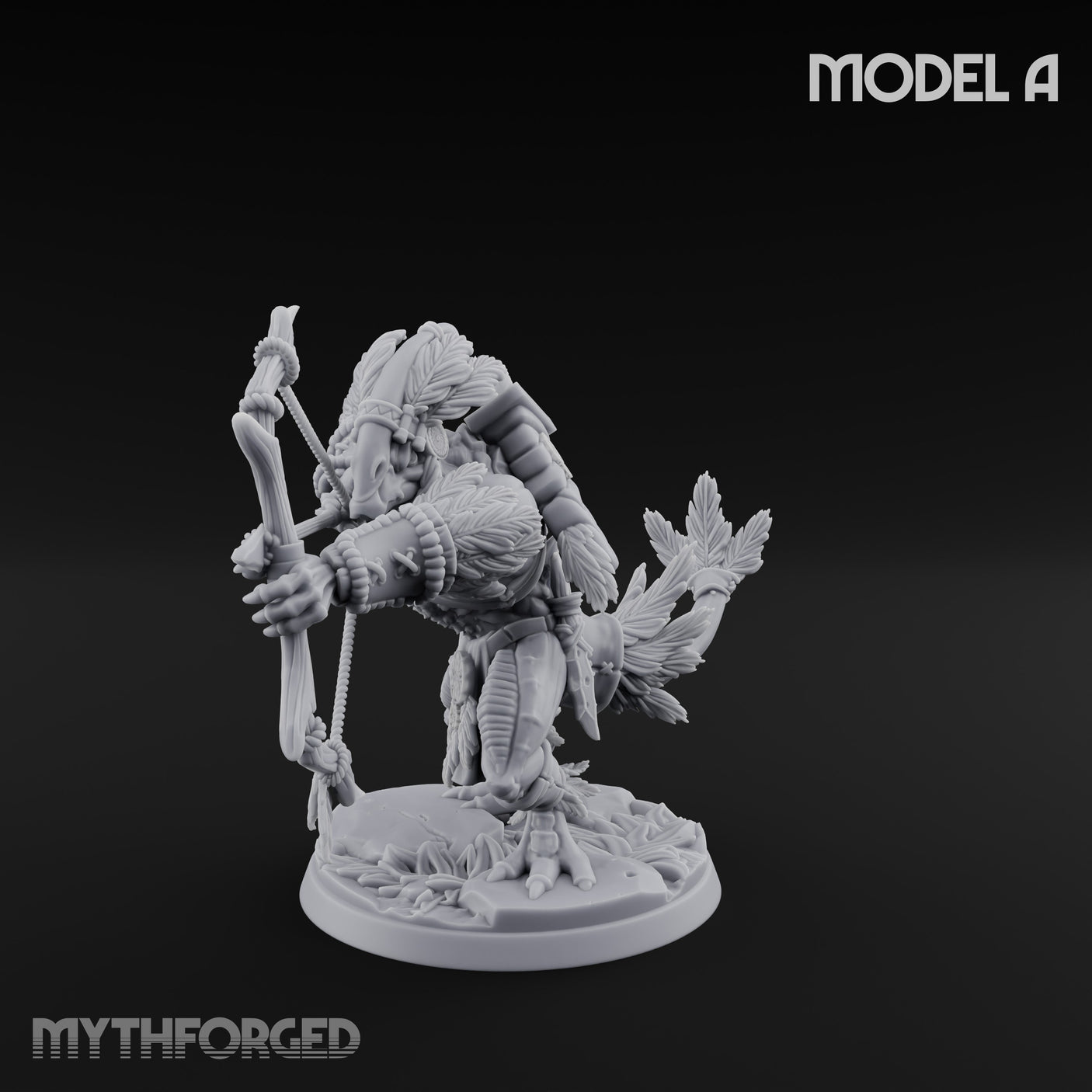 Arrow Nocking Lizardfolk Archer A Miniature for Dungeons and Dragons, Pathfinder or other TTRPGs
