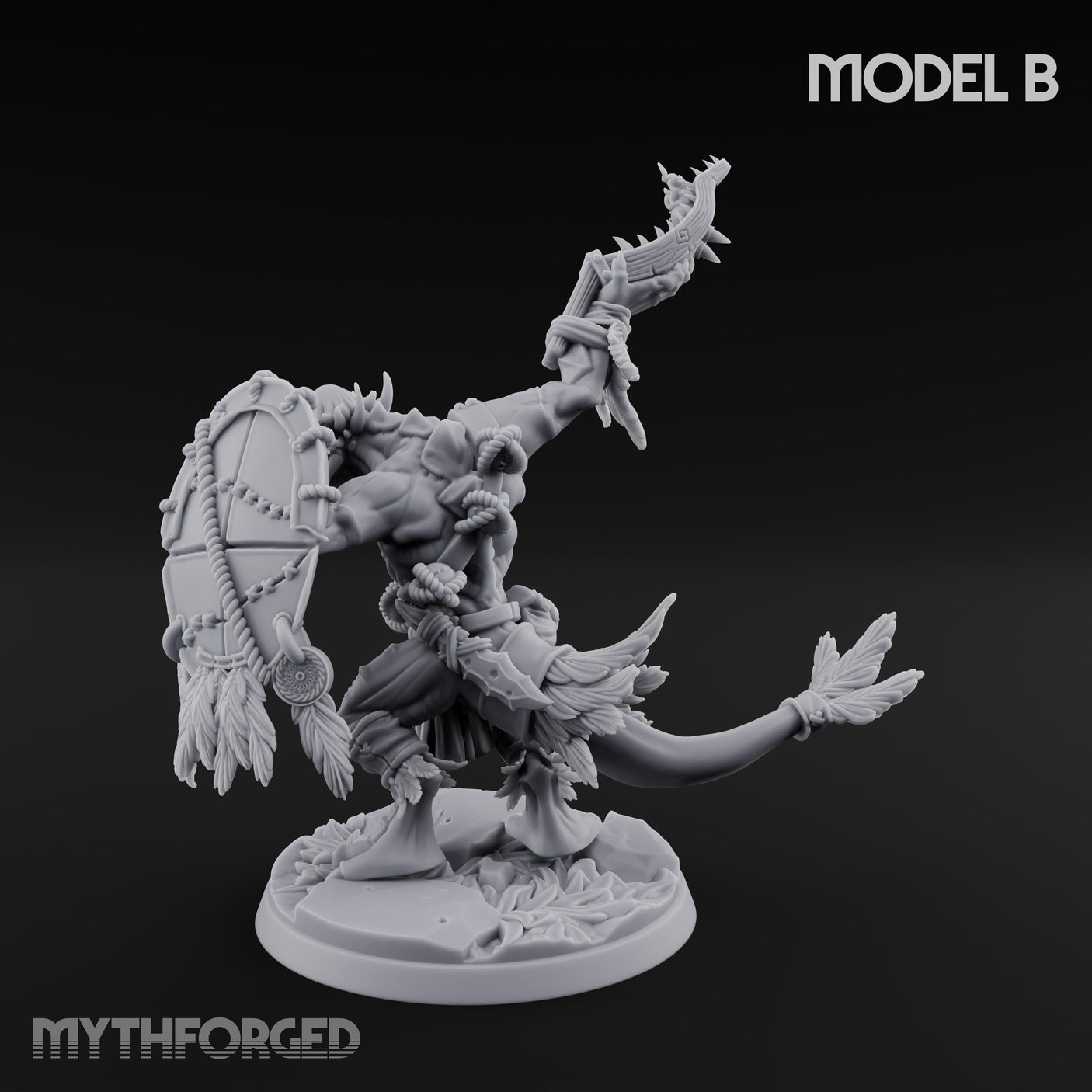 Arrow Nocking Lizardfolk Archer B Miniature for Dungeons and Dragons, Pathfinder or other TTRPGs