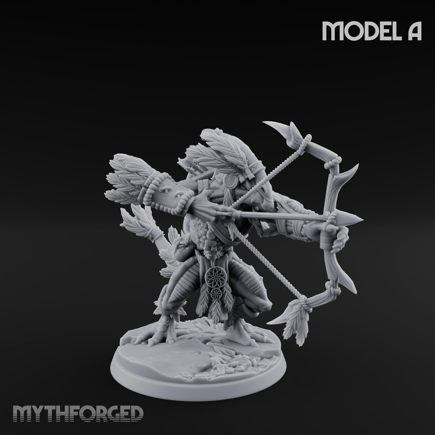 Arrow Nocking Lizardfolk Archers Miniature for Dungeons and Dragons, Pathfinder or other TTRPGs