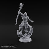 Staff Raising Dragonborn Sorcerer Miniature for Dungeons and Dragons, Pathfinder or other TTRPGs