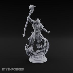 Staff Raising Dragonborn Sorcerer Miniature for Dungeons and Dragons, Pathfinder or other TTRPGs